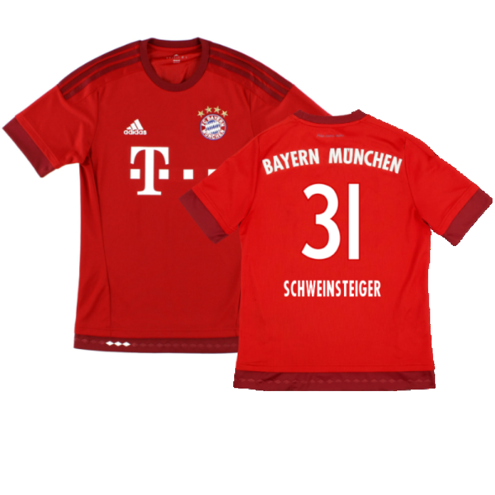 Bayern Munich 2015-16 Home Shirt (M) (Mint) (Schweinsteiger 31)