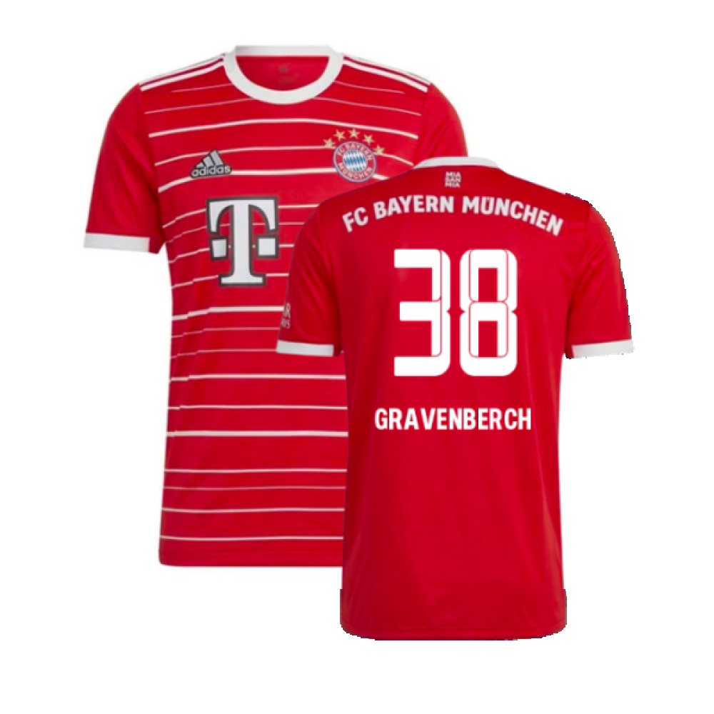 Bayern Munich 2022-23 Home Shirt (M) (GRAVENBERCH 38) (Excellent)