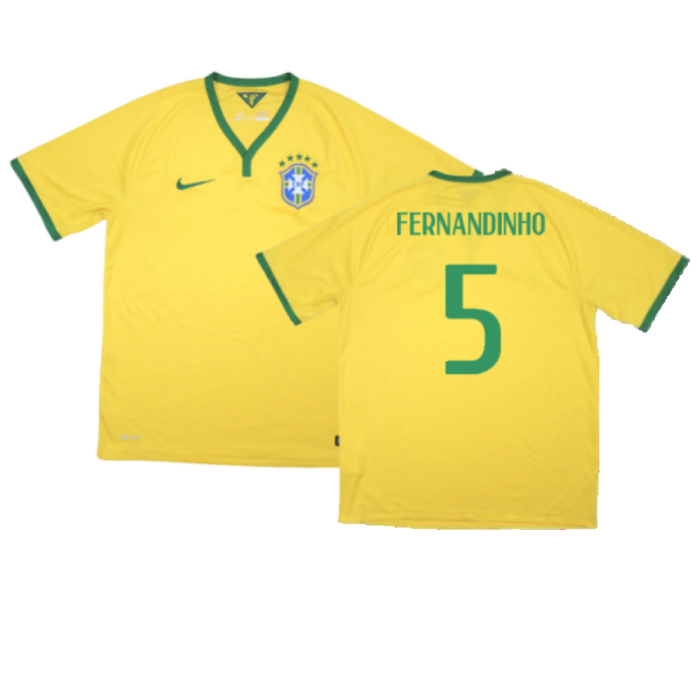 Brazil 2014-15 Home Shirt (Excellent) (Fernandinho 5)