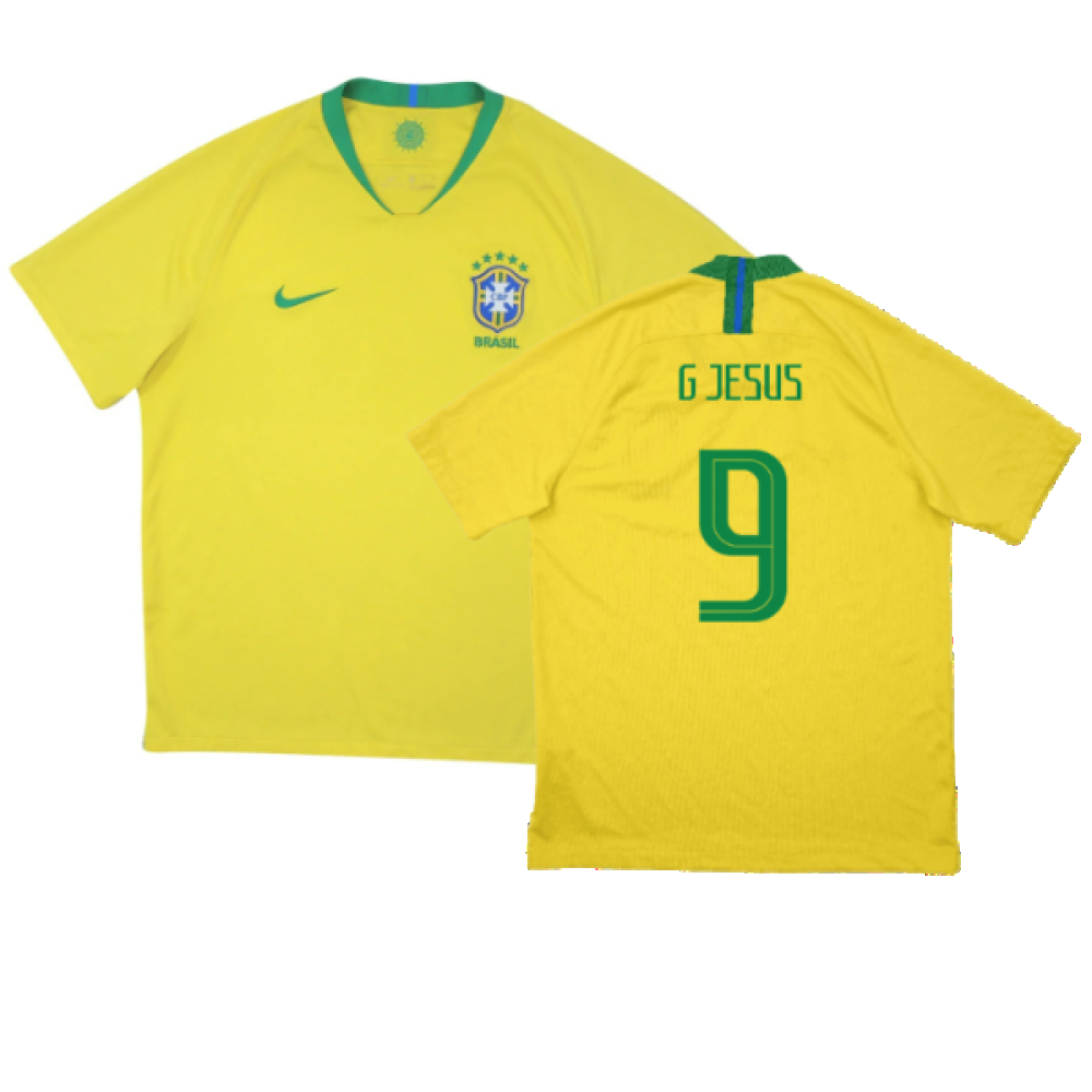 Brazil 2018-19 Home Shirt (M) (Excellent) (G Jesus 9)