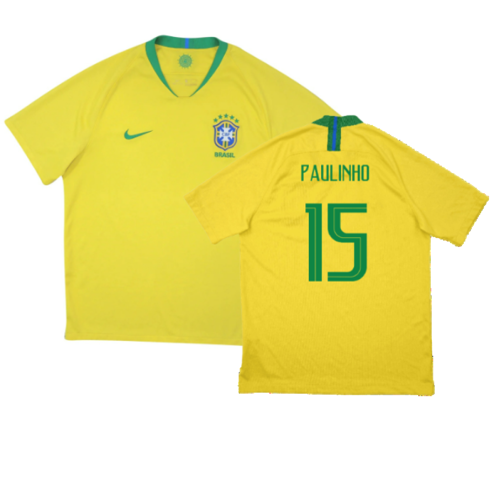 Brazil 2018-19 Home Shirt (M) (Excellent) (Paulinho 15)