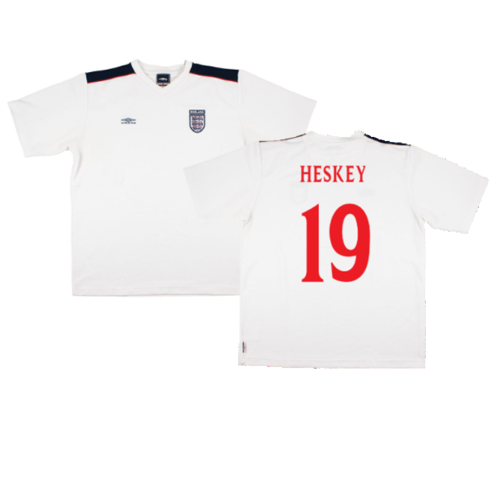 England 1999-2001 Umbro Training Shirt (L) (Heskey 19) (Excellent)