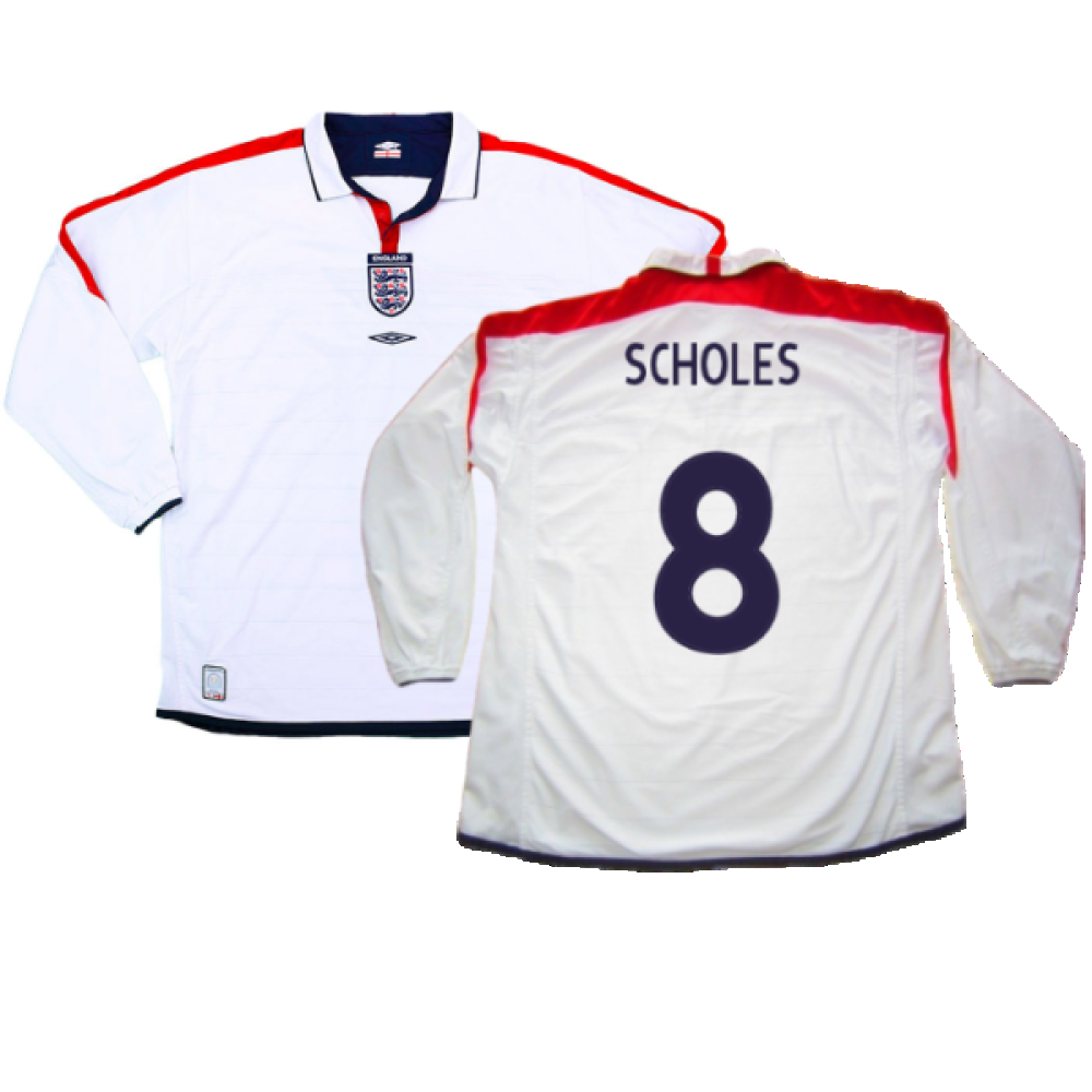 England 2003-05 Home L/S Shirt (M) (Excellent) (Scholes 8)