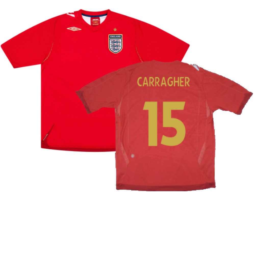 England 2006-08 Away Shirt (XL) (Excellent) (CARRAGHER 15)