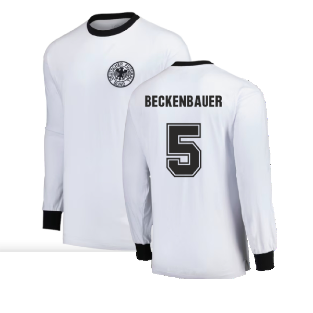 Germany 1974 Longe Sleeve Retro Jersey (XL) (Beckenbauer 5) (Good)