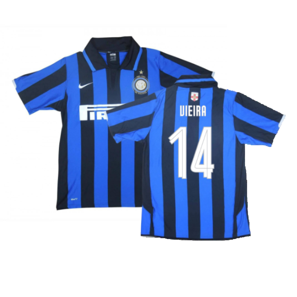 Inter Milan 2007-08 Home Shirt (Centenary) (Mint) (Vieira 14)