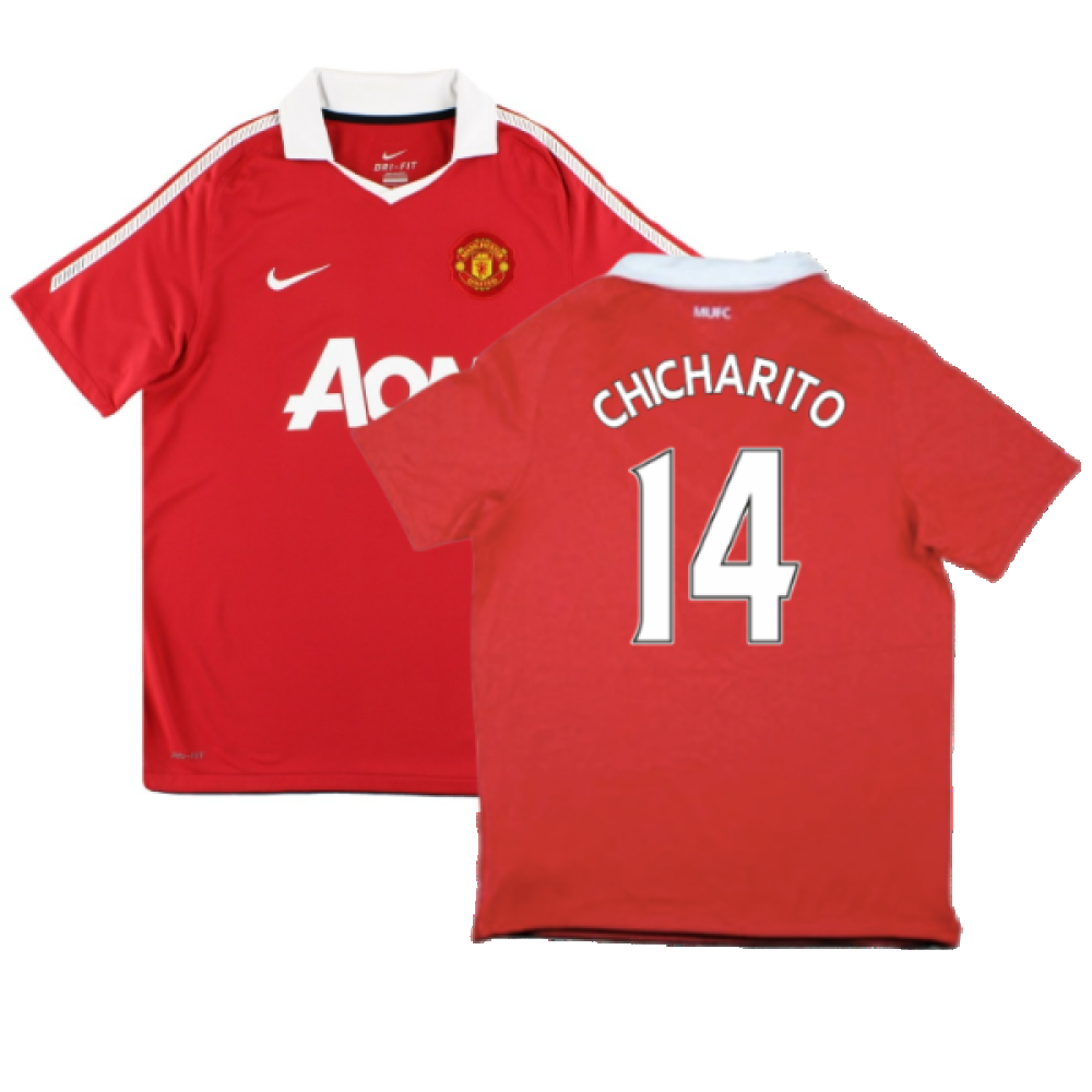 Manchester United 2010-11 Home Shirt (Very Good) (Chicharito 14)