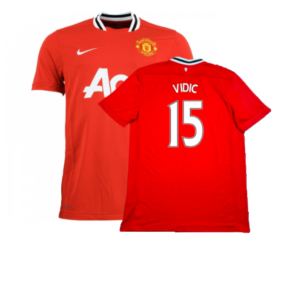 Manchester United 2011-12 Home Shirt (XL) (Very Good) (Vidic 15)