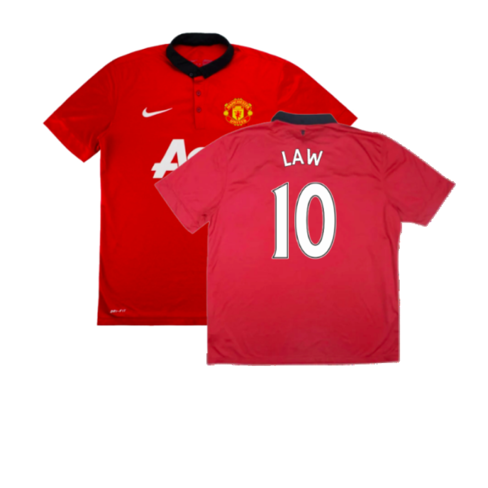 Manchester United 2013-14 Home Shirt (M) (Very Good) (Law 10)