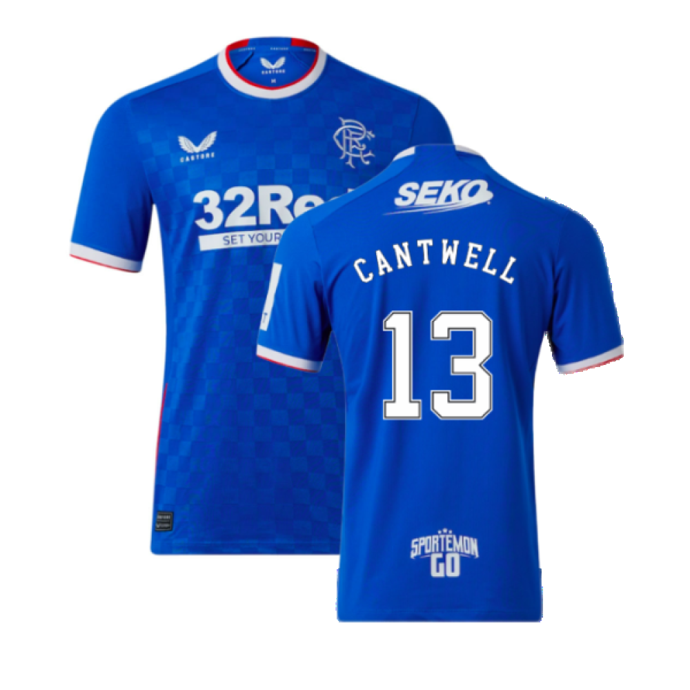 Rangers 2022-23 Home Shirt (XL) (Mint) (Cantwell 13)