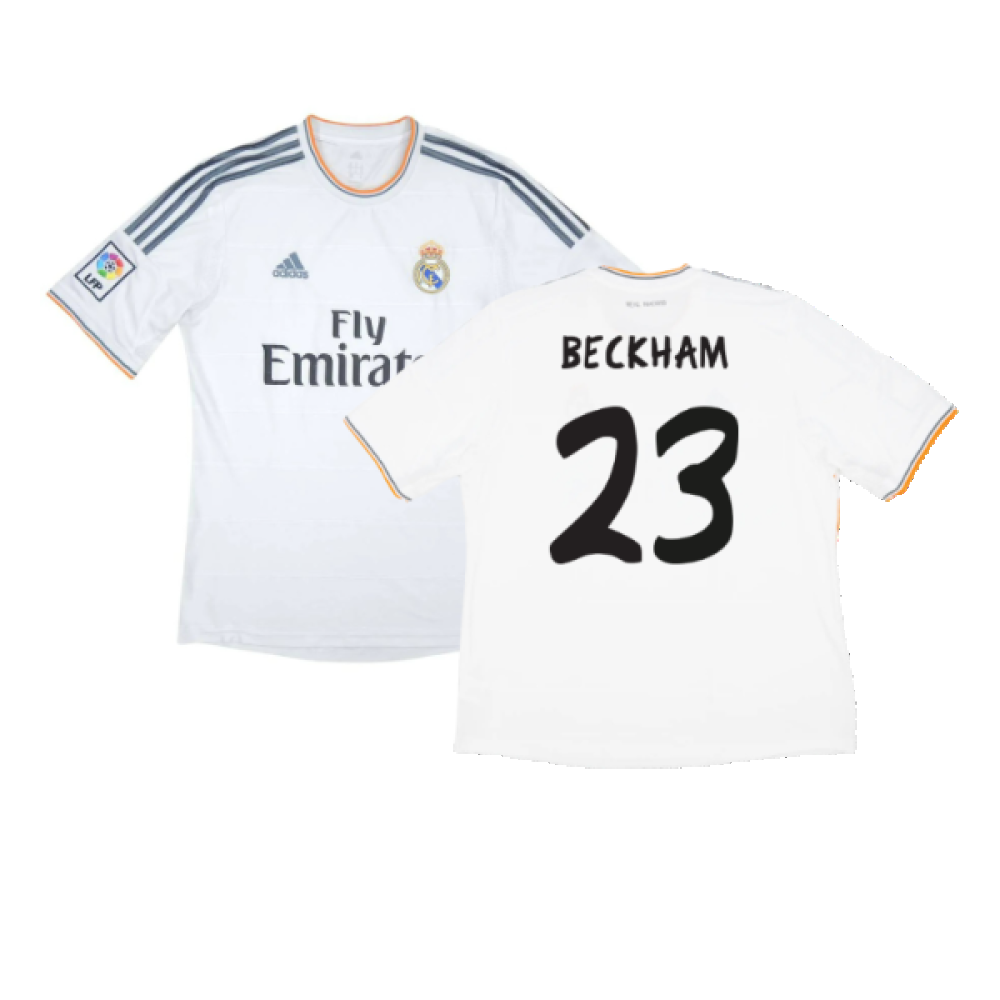 Real Madrid 2013-14 Home (M) (Very Good) (BECKHAM 23)